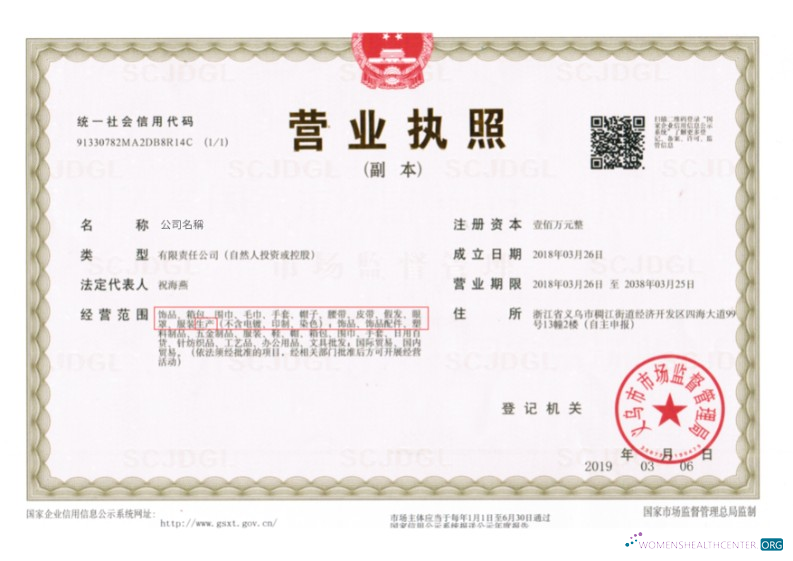 Download China Business License Photoshop template
